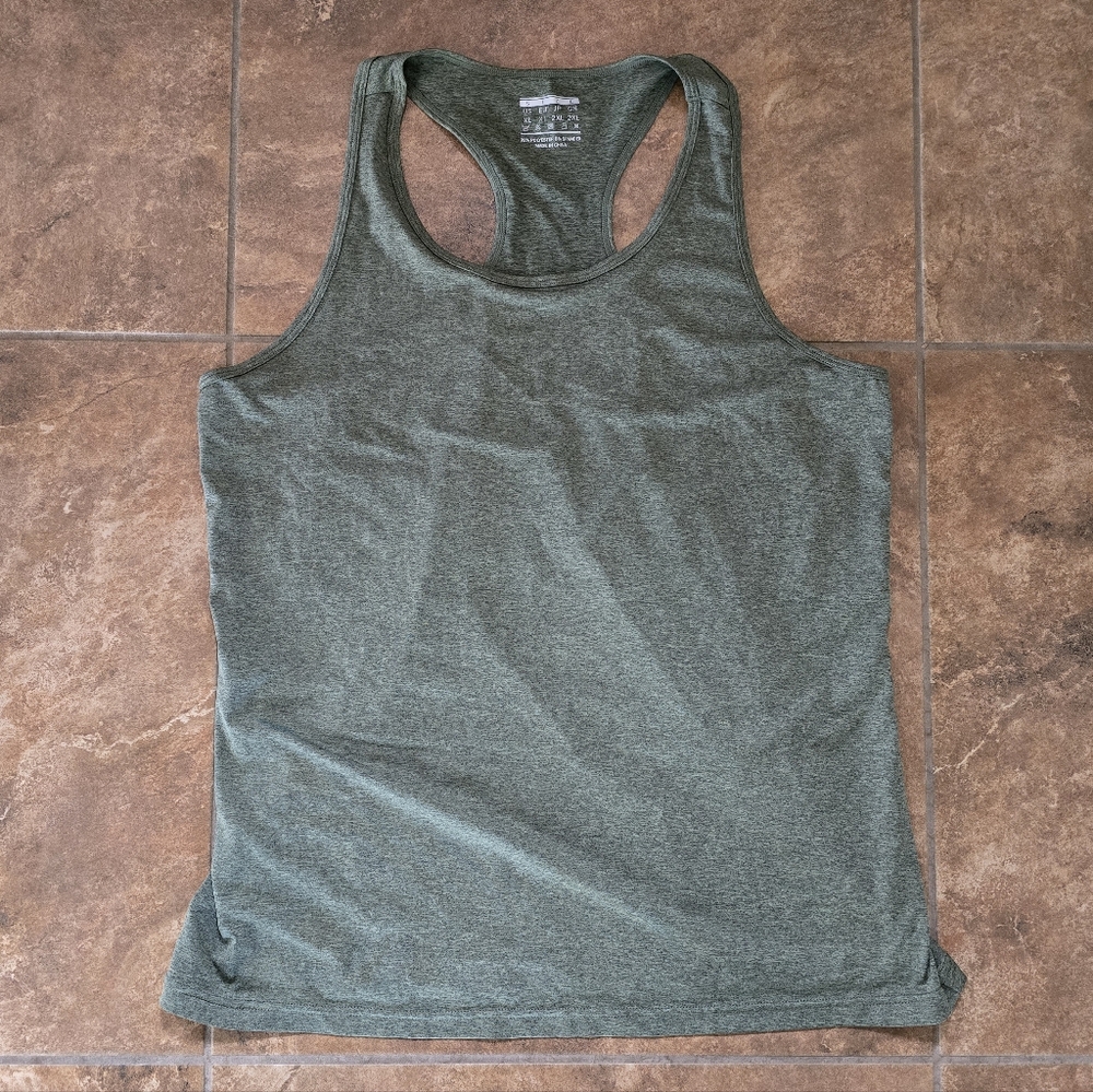 Olive Heathered MagcoMsen Racerback Tank